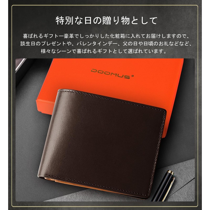 Men's Bi-Fold Wallet, Japanese Tochigi Leather, Bi-Fold Wallet, Genuine Leather,