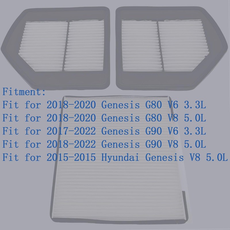 1 Pair Engine Air Filter & Cabin Air Filter Fit