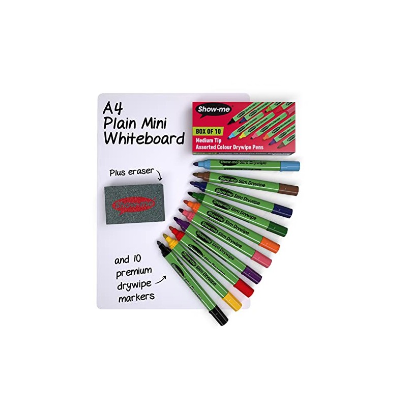 Show-me A4 Plain Mini Whiteboard Kit