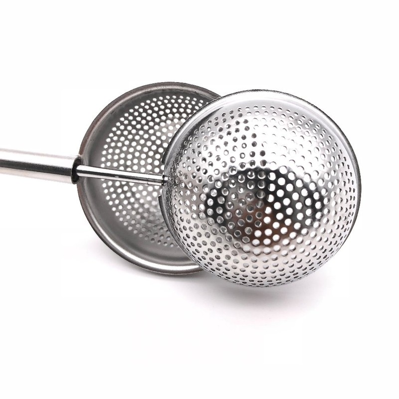 BITEYI Tea Infuser Long-Handled Stainless Steel Ball Shape Push Style