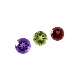 Myhealingworld Multi Stone AAA quality calibrated round 6 MM Brilliant Cut Loose gemstone Crystals Chakra Healing for making jewelry Mix Color Box Pack of 3 stone, (BOX 1 - (Amethyst 1, Garnet 1