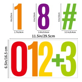 6 Inch Vinyl Numbers Stickers,Waterproof Large Stick On Numbers,9 Sheets 45 Pcs Self Adhesive Numbers Stickers for Mailbox,Signs,Window,Door,Cars,Trucks,Homes,Address Numbers (Colorful)