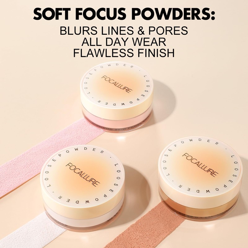 FOCALLURE Loose Setting Powder,Long Lasting Oil Control Face Powder,Lightweight Face