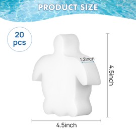 20 PCS Hot Tub Oil Absorbing Sponge, Oil Absorbing Scum Sponge for Hot Tub Kitchen Scum Sponge for Swimming Pool and Spa Turtle Scum Sponge Cleaning Accessories - White