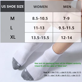 FITRELL 6 Pack Men's Athletic Ankle Socks Cushioned Sports Running Socks, Shoe Size 9-12, White