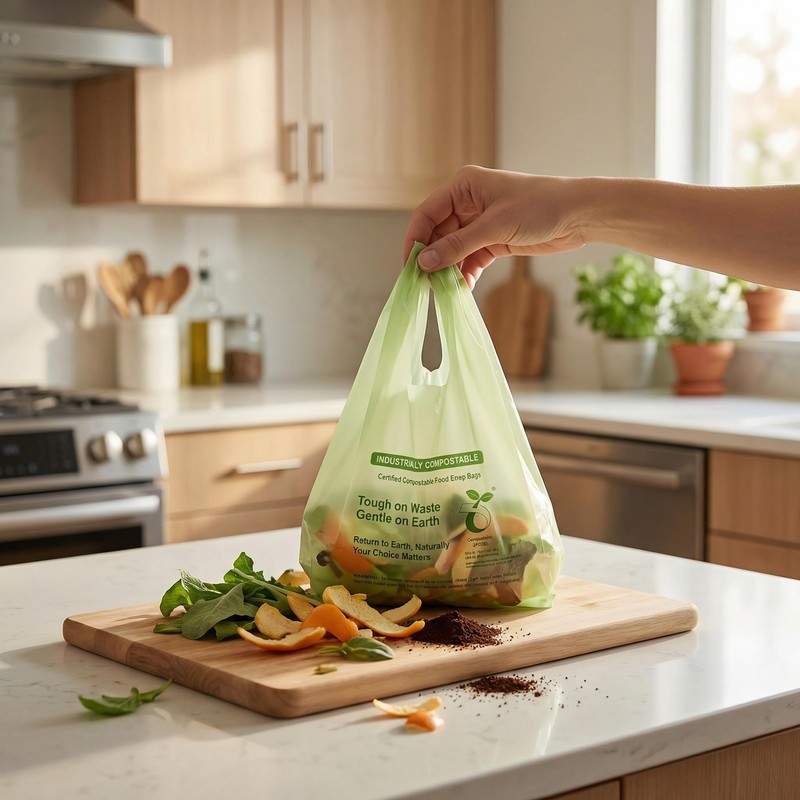 UFCOELPT 1.6 Gallon Compostable Food Scrap Bags with Handles, Small