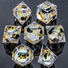 Resin DND Dice Set with Gift Box, 7Pcs Cat Liquid