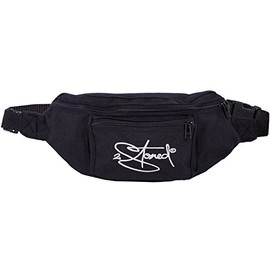 Original 2Stoned Hip Bag Bum Bag Retro with Embroidery Logo for Women, Men and Children, Black/Lettering, Neck pouch