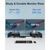 Epesoware Dual Monitor Riser with Two Drawers for Desk, Bamboo