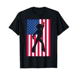 USA American Flag Disco Silhouette Shirt - T-Shirt