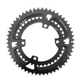 DJC Road Bike Chainring 110BCD 4 Arm Round 2x Chainring Double 52t 36t for Shimano 4700 5800 6800 9000 R7000 R8000 R9100 (Round50-34T)