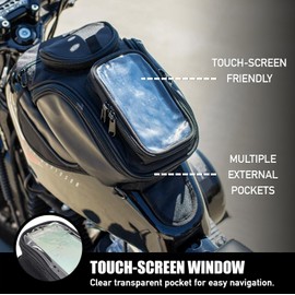 Nomad Motorcycle Tank Bag Universal Magnetic Tank Bags for Motorcycles Heavy Duty Black Gas Tank Pouch for Cruiser Sportbike