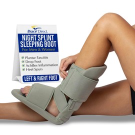 Brace Direct Padded Night Splint 90 Degree Sleeping Boot - Immobilizing Stretching Support for Plantar Fasciitis, Drop Foot, Achilles Tendonitis, Heel Spurs, Small (US Shoe Men 4.5-7 / Women 6.5-8)