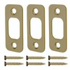 Siwil Deadbolt Strike Plate, Antique Brass Door Backplate 1" X