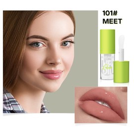 Beauty Glazed Big Brush Head Lip Oil, Ultra-Hydrating & Nourishing, Smooth Glossy Finish Lip Glow Oil, Shiny and Vegan Tinted Lip Gloss, Non-Sticky Formula (103# SWEET)