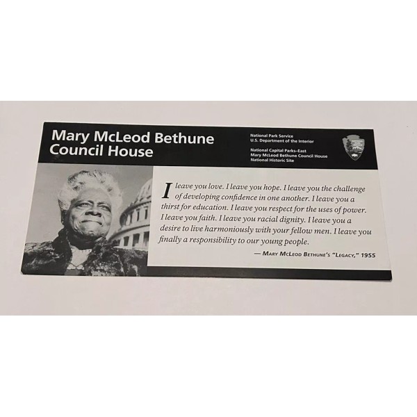 Mary McLeod Bethune Council House National Park Unigrid Brochure Washington