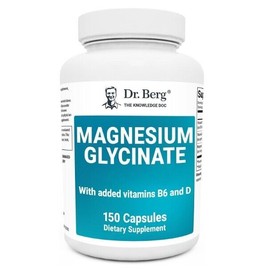 Dr. Berg's Magnesium Glycinate - Fully Chelated with Vitamin D & B6, 150 Veg Cap