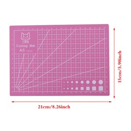 A5 Durable PVC Cutting Mat, 210 ×150 mm Colorful Self-Healing Cutting Pad, Professional Non-Slip Cutting Board for DIY Handmade, Quilting, Sewing and Arts & Crafts Projects Tool (Pink)