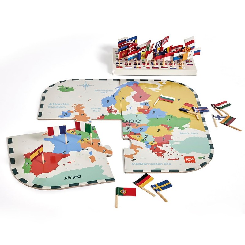 APLI Kids - Puzzle Gioco di bandiere europee, multicolore (19437)