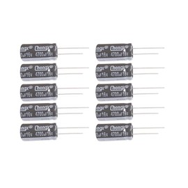 ZHUOYUAN 4700uF 16V 13X25mm Aluminum Round Electrolytic Capacitor, 10PCS, -40 to +105°C, ±20% Tolerance, For Communication Equipments & More