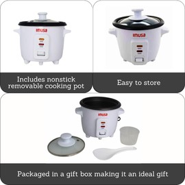 IMUSA 1.5cup Electric Ceramic Rice Cooker, White