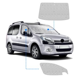 Opaltool Thermal Mat Driver's Cab Interior for Citroen Berlingo Peugeot Partner 2008-2018, 3-Piece UV & Water Protection, Sun Protection, Front Screen, Interior for Motorhome, Privacy & Temperature