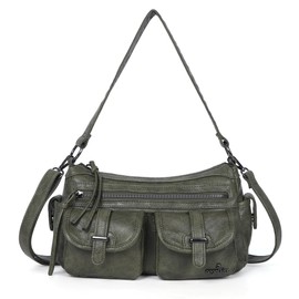 Angel Kiss Hobo Purses for Women Crossbody Shoulder Bag Ladies Multi Pocket Handbags with Adjustable Shoulder Strap,Green