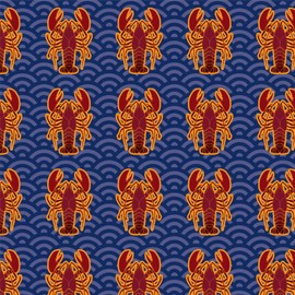 GRAPHICS & MORE Atlantic Lobster on Blue Waves Gift Wrap Wrapping Paper Rolls