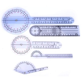 Goniometer,5Pcs 6/8/10inch 360 Degree Plastic Medical Goniometer, Protractor Angle Medical Ruler Spinal Goniometer,Sports Therapy Product(B)