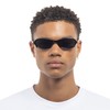 Le Specs Bamboozler Sunglasses - Black, Rectangle, Unisex, Micro 90s