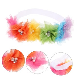 FOMIYES Colorful Hairband Flower Decor Elastic Mesh Design for Girls for Parties and Daily Wear Vibrant and Fun Hair Accessories for Boy Girl