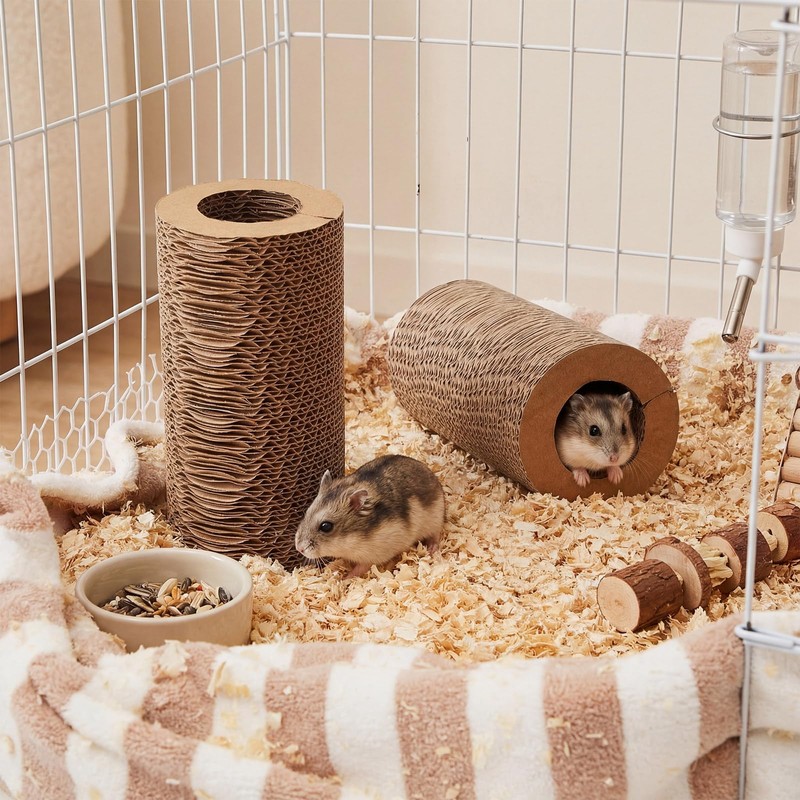 Dansydaisy 2 Pack Hamster Tunnel Tube Toy - 7.5" Natural
