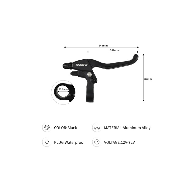 SENQI Bike Brake Lever with Locking Button for Tricycle Bicycle