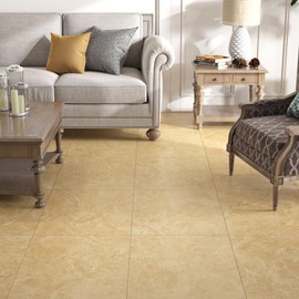 HotDecor Brown Gold Marble Peel and Stick Floor Tiles Waterproof Vinyl Flooring Tan Peel and Stick on Flooring Removable Sticky Tiles for Bathroom Kitchen Bedroom 12 x 12 4 PCS