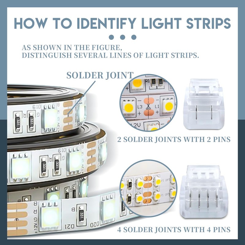 Innfeeltech 20 Pcs Strip Connector for 8MM 3 Pin LED