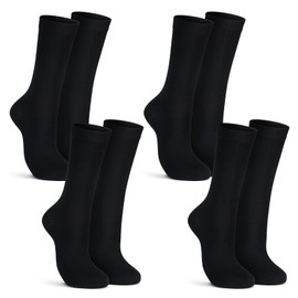 Croloose 4 Pairs Silk Liner Socks Ultra-lightweight Hiking Liners Calf Sweat Absorption Socks for Adult (Black,L)