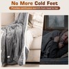 Wearable Heated Blanket with Foot Pocket, Detachable Hood, 8 Heat