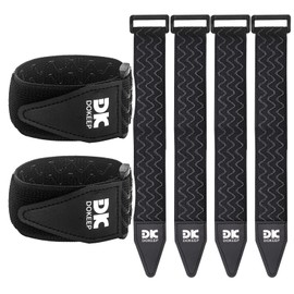 DOKEEP Elastic Belt, Elastic Band, Velcro Strap, Fastening, Load Tightening Belt, One-Touch Belt, Strong, Prevents Loads Collapse, Multi-Purpose Tool, Adjustable Length, Set of 6 (Stretchable) 1.5 x