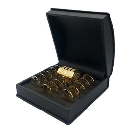 Arras Matrimoniales de baño de Oro 24K con Cofre y estuche, Wedding Coins Boda (Virgen Completa)