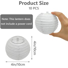 Niuhong 10 Pieces 4 inch Mini Round Lantern Lanterns Fabric Lantern Small Lanterns Room Decoration Hanging Lantern Garden Balcony Decoration Indoor and Outdoor Party Birthday Wedding Christening