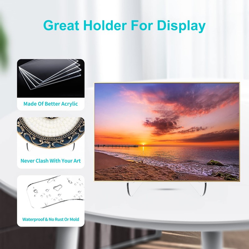Boloyo Flat Back Acrylic Plate Display Stand , 6 Inch