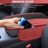 DUSCOKE Car Center Console Cover, Carbon Fiber Leather Car Armrest