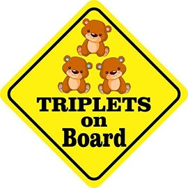 StickerTalk Two Boys One Girl Triplets on Board Vinyl Sticker, 5 inches by 5 inches