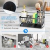 Kitchen Sink Caddy Organizer, Sponge Holder with Brush Storage, Black