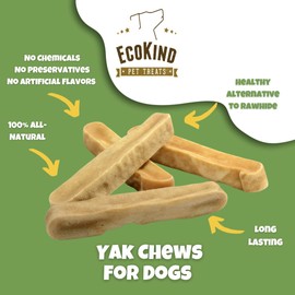 EcoKind Pet Treats EcoKind Premium Gold Yak Cheese Himalayan Dog Chews, Dog Treats Large Breed, All Natural, High Protein Dog Chew, Cheese, Large - 12+ Chews (3 lbs)