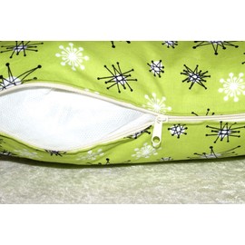 Throw Pillow Cover - Green Atomic Stars - Zipper - Fits 16 inch x 16 inch Pillow - Mid Century Modern Starbursts - Handmade by Green Acorn Kitchen