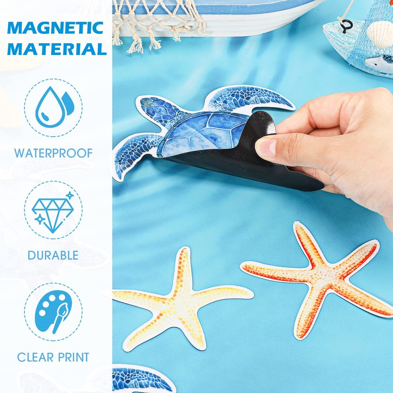 Pack of 12 Fly Screen Door Magnets Double-Sided Sea Turtle