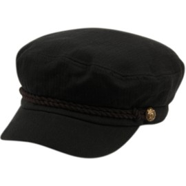 EPOCH Men's Summer Cotton Greek Fisherman Sailor Fiddler Driver Hat Flat Cap (US, Alpha, One Size, Black)