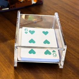 ooelyy Single Deck Acrylic Playing Card Case/Holder, Clear Storage Playing Card Box - Fits Most Standard Size Playing Cards and Bridge Size Cards