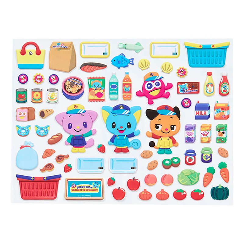 Sanrio Playful Sticker Set Eddy, 68 Pieces, Peel and Stick